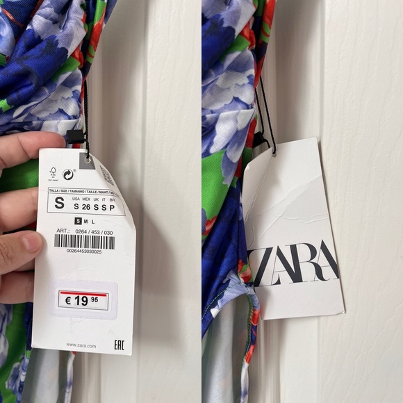 NWT ZARA Asymmetric Floral One-Shoulder Bodysuit S - Picture 10 of 16